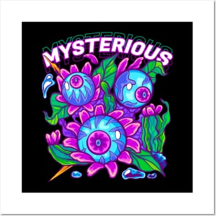 Mysterious Eyes and Cactus Flowers Posters and Art